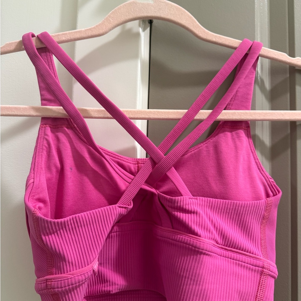 lululemon athletica Vibrant Pink Ribbed Sports Bra - Picture 2 of 3